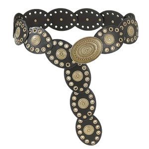 Women Disc-belt Western-leather-belts - Concho Cowgirl Cowboy Wide Boho Disk😍